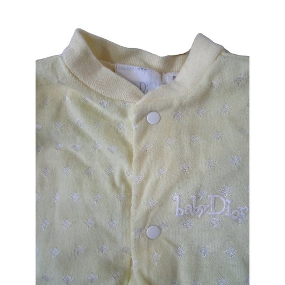 Vintage Baby Dior Layette Yellow White Drawstring Bottom Up to 13lbs USA Made - Picture 8 of 16